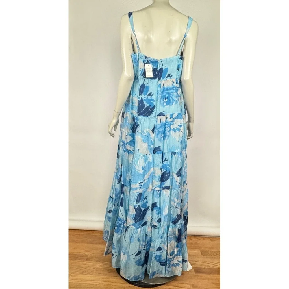 Abercrombie & Fitch‎ Tiered Ruched Babydoll Maxi Dress Women XL NWT $200 Lined